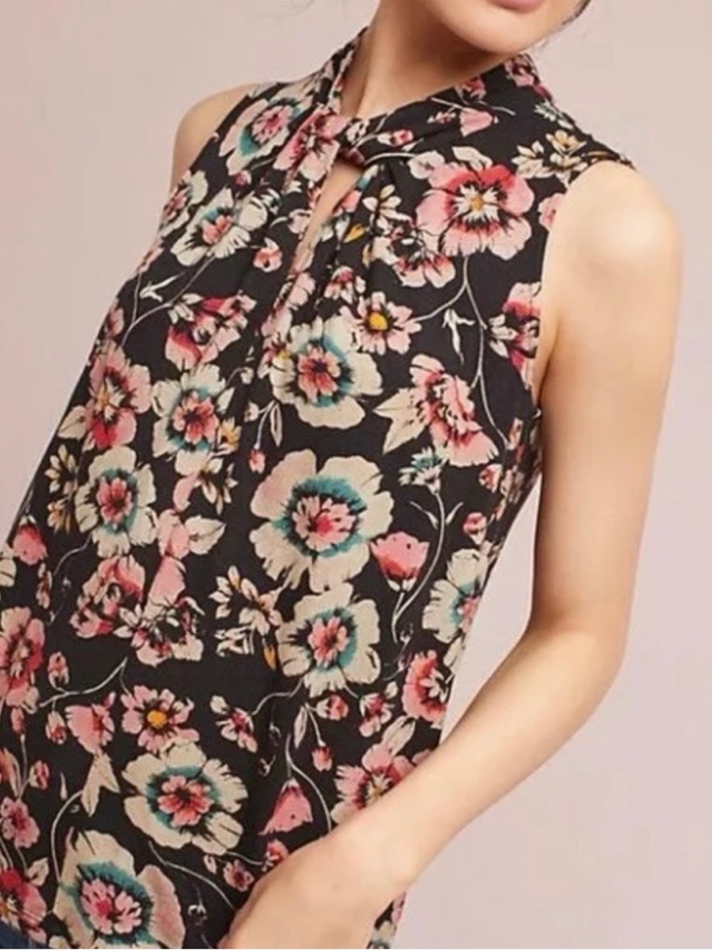 Anthropologie Vanessa Virginia floral twist tank